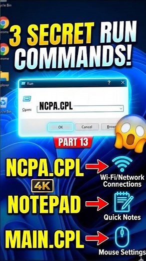 3 Useful Windows Run Commands! 🔥 Part 13 #shorts