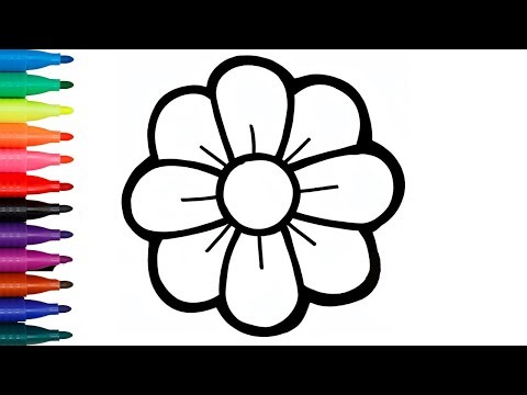 How to draw a flower for beginner || beautiful flower drawing step by step || coloring flower.