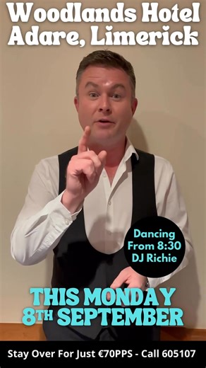 What a mighty night we had in Ballinasloe! 🎶Tonight we’re back at the Fitzgerald Woodlands Hotel, Adare. Always a fantastic crowd and brilliant atmosphere!🕺💃 ⏰ Dancing from 8:30pm with DJ Richie | Michael English Music