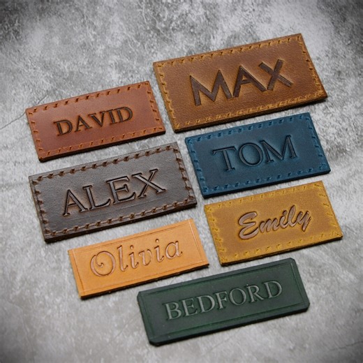 Personalized Leather Patch Leather Name Stitch on Patch Leather Name Tag Patch Jeans Custom Leather Patch Stitch on Leather Tag Label Name - Etsy