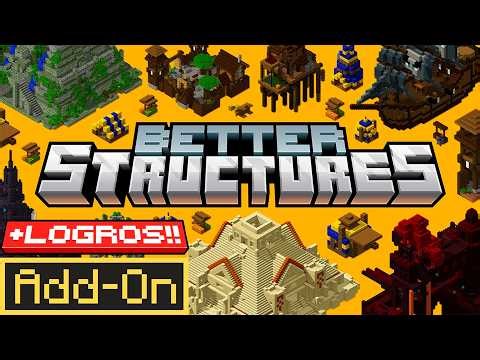 This Minecraft Bedrock add-on adds 10 new structures