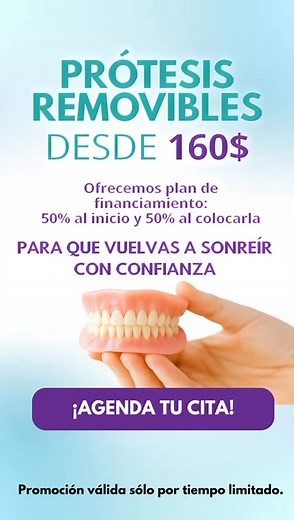 😔 ¿Te cuesta comer, hablar o sonreír porque te faltan piezas dentales? No estás solo. Pero sí estás a tiempo de resolverlo. En Tu Odontólogo Profesional te ayudamos a recuperar la confianza con prótesis dentales accesibles, funcionales y bien hechas, sin pagar de más. 💡 Aquí no hay presupuestos inflados ni tratamientos inalcanzables. Solo soluciones reales, claras y profesionales para tu sonrisa. 📌 Todo en dólares a la tasa oficial del BCV. 🔧 ¿Qué ofrecemos? ✅ Prótesis personalizadas y bien 