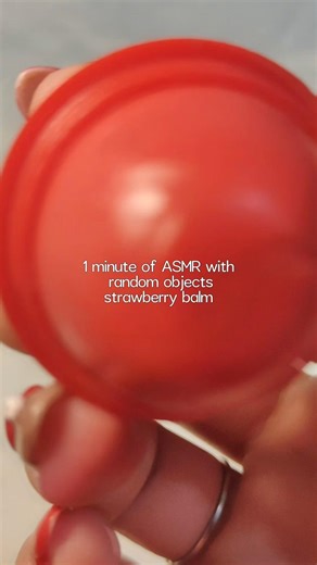 1 minute of ASMR with random objects: strawberry balm #asmr #asmrlofi #myfirstvideo