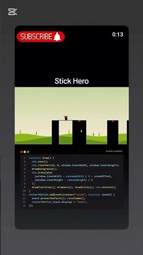 Stick Hero Game Using HTML, CSS & JavaScript | Fun Mini Game Tutorial #cssanimation #htmlcss #games