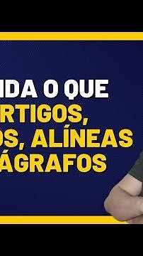 ENTENDA O QUE SÃO ARTIGOS, INCISOS, ALÍNEAS E PARÁGRAFOS