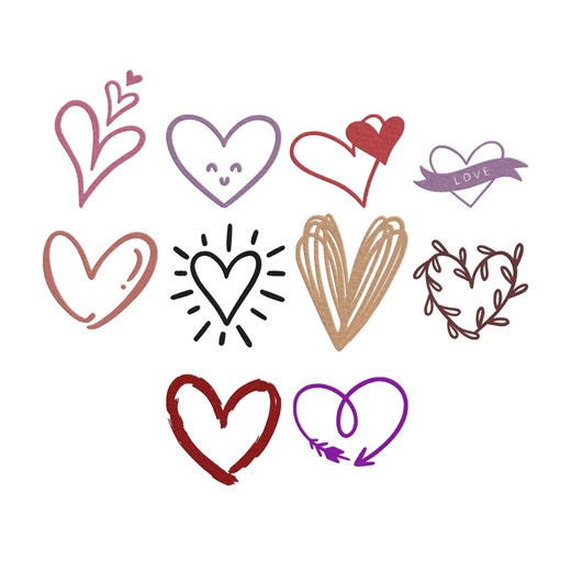 Mini Heart Embroidery Design Bundle, Small Satin Stitch Heart Embroidery File, Valentine Love Machine Embroidery, Instant Download, 9 Sizes - Etsy