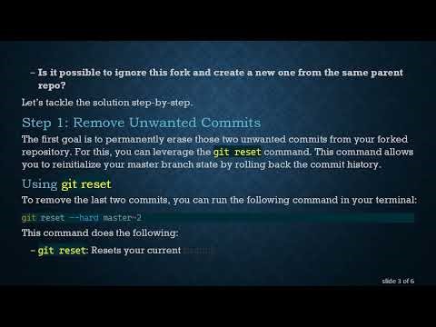 How to Remove Commits Permanently from a Forked Git Repo and Sync with Main Repo