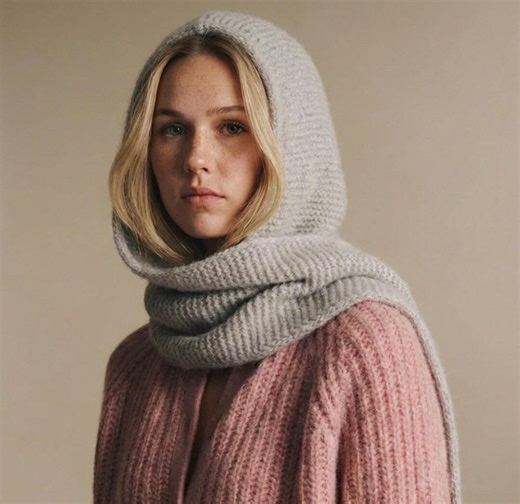 Sophie Hood Knitting Instructions DIY Hooded Scarf PDF Easy Garter Stitch Knitting Pattern Shawl Winter Accessory Instant Download - Etsy