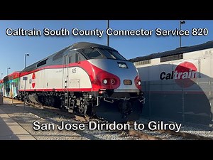 Caltrain South County Connector Service 820 with MP36PH-3C 925 Full Ride San Jose to Gilroy 4K60