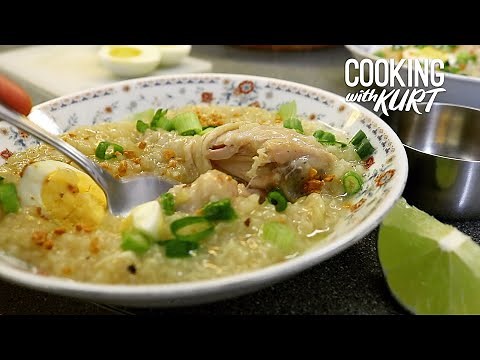 Red Ribbon Chicken Arroz Caldo / Lugaw / Congee - Filipino Rice Porridge | Cooking with Kurt
