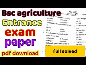 Bsc agriculture entrance exam 2023 question paper | ddu bsc agriculture entrance exam 2023 | Upcatet