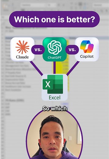 Which has the better AI for Excel product: Claude, ChatGPT, or Copilot? Tested all three and in the end some of my findings Claude is definitely more well refined. It's been out a little bit longer. Love the work across files so you can control multiple Excel workbooks and even PowerPoints and obviously the design is so good. I like ChatGPT's feature of being able to revert back after you made some edits. It's definitely more logical but still lacking in the design and can do exactly what you ne