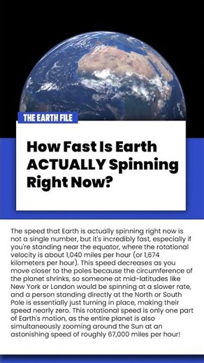 How Fast Is Earth ACTUALLY Spinning? #shorts #facts