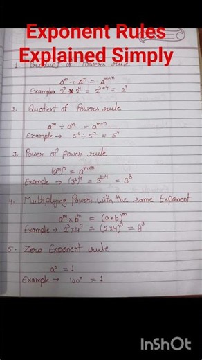Exponent Rules Explained Simply #maths #mathstricks