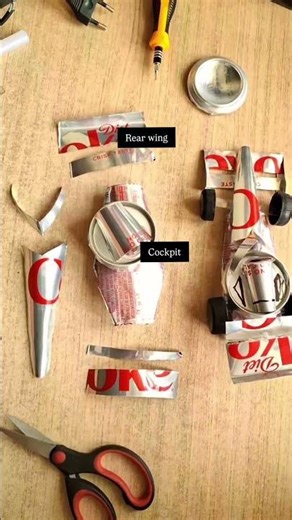 DIY f1 car 🏎 using diet coke can #cokecan #diy #dietcoke #f1