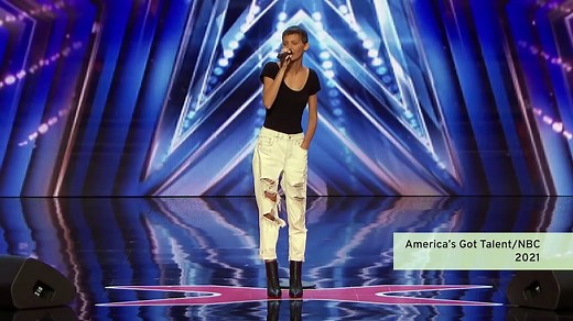 The moment Nightbirde got the Golden Buzzer from Simon Cowell on America's Got Talent