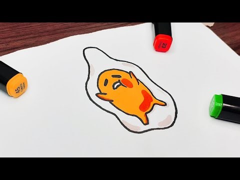 Drawing Gudetama | Drawing Cartoon Easy Step by Step | Gudetama: An Eggcellent Adventure