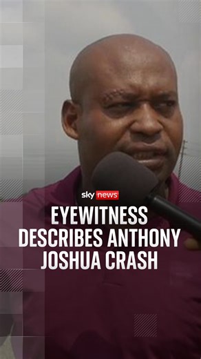 Sky News on Instagram: "'He was shocked at the deadliness of the incident.' Anthony Joshua was "shocked" and "couldn't talk" after a car crash in Nigeria, according to an eyewitness. #anthonyjoshua #nigeria #crash"