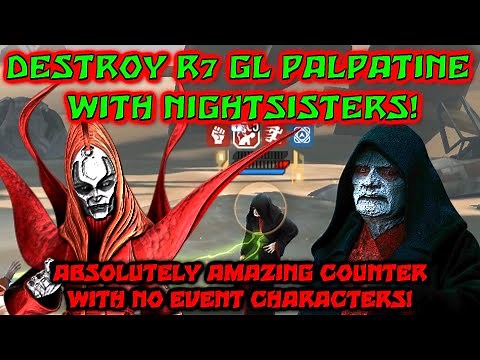 SWGOH - How To Counter GL Palpatine Guide - F2P Nightsisters Counter SEE! - NO EVENT CHARACTERS!