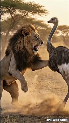 Epic Lion vs Ostrich Showdown in the African Savanna 🦁🦤 — A Battle No One Expected!