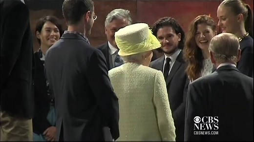 Watch: Queen Elizabeth visits "Game Of Thrones" set