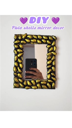DIY mirror decor amazing pista shell easy craft idea ✨💜