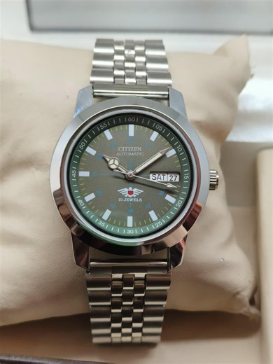 Vintage Citizen Automatic Green Dial Day/date 21 Jewels Stainless Steel Men's Wrist Watch - Etsy