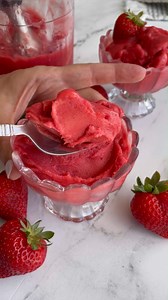 This Strawberry Ninja Creami Sorbet Recipe is so incredibly simple to make and comes together with just TWO ingredients! It’s also easy customizable if you want to change up the flavor a little. Ingredients 16 ounce container of fresh strawberries see note for frozen, washed and stems trimmed off 2 tablespoons of granulated sugar optional* Optional: splash of lemon juice | Food With Feeling