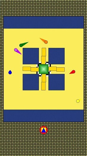 Bouncy Balls Race: CENTER FINISH Chaos! 🌀😱 #shorts