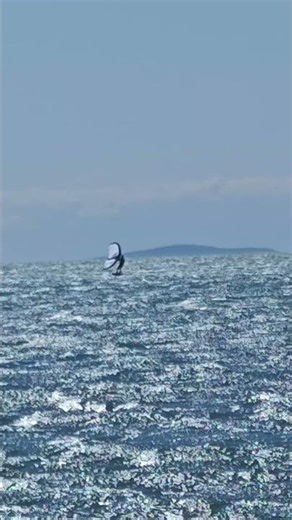 Kite surfer in 50 kms/h Tramontane wind near Rive Droite beach in Grau-du-Roi, Mar 29th 2026