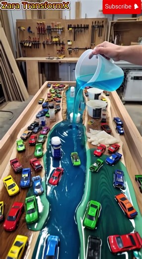 🤯Making a Hot Wheels River Table (So Satisfying)#ytshorts #shorts