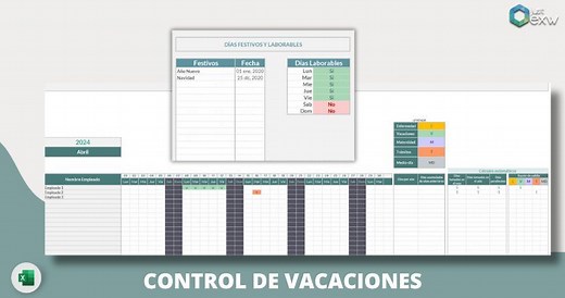 Plantilla gratuita de control de vacaciones en excel [2025 ] 🗓🏖