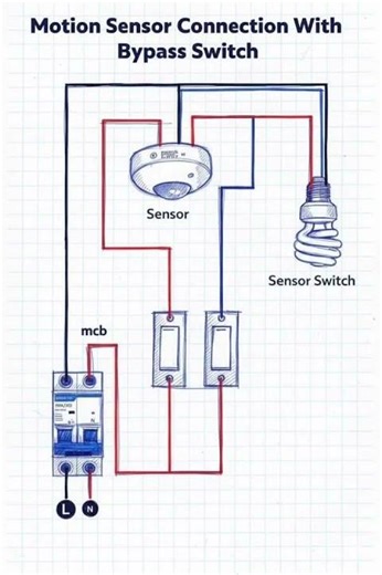 Motion Sensor Connection with Bypass Switch