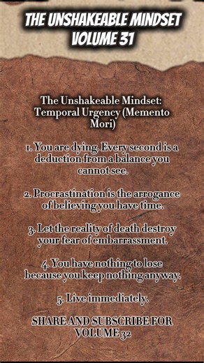 The Inner Code: The Unshakeable Mindset: Temporal Urgency VOL 31 #motivation#quotes #shorts