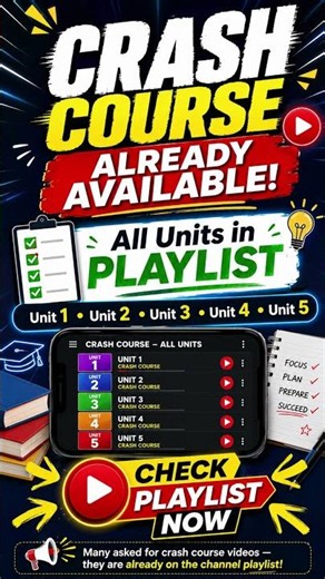 🚨 Crash Course Already Available! Check the Playlist Now 🔥