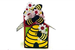 3D Beehive and Honeycomb Box Card · Creative Fabrica