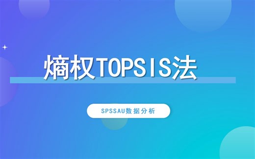【SPSSAU】熵权TOPSIS法案例解读