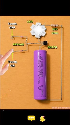 Finger Touch Emergency Light ⚡ Easy DIY Circuit #Shorts #Electronics #DIY
