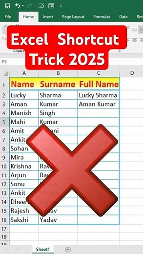 🔥Excel Shortcut Tricks 2025🔥 | Excel Tips And Tricks| Advance Excel Formula And Tricks #viralvideo 💯