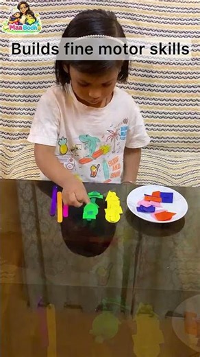 Shape Threading Activity for Toddlers | Fine Motor Skills #kidslearning #finemotorskills #ytshorts