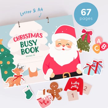 Christmas Busy Book: Winter Early Learning Binder | Sensory Activities Bundle
