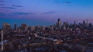 4k Cinematic Aerial Hyperlapse of Chicago, Illinois, USA