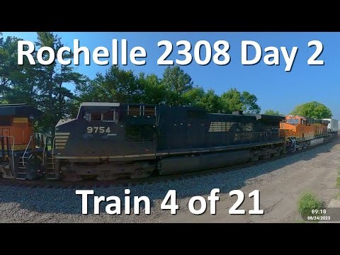 BN 6765 East Intermodal With NS 9754 - Rochelle 2308