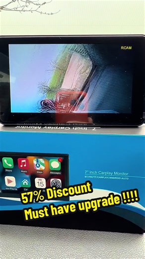 Wireless 7-Inch Apple CarPlay & Android Auto Touchscreen Turn any car into a smart car in minutes. This 7-inch wireless CarPlay and Android Auto screen mounts to your dashboard and connects straight to your phone for navigation, music, calls and messages. No stereo replacement needed. Just mount it, power it, and drive. Perfect for cars, vans and older vehicles that don’t have built-in smart screens. Includes a reversing camera for easier parking. #TikTokMadeMeBuyIt #DealDrops #CarPlay #CarUpgra