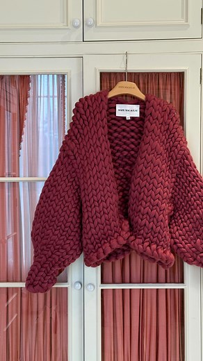 153K views · 1.6K reactions | Brushing our Colossal Knit Cardigan in new colour Mulberry  | Hope Macaulay | Facebook