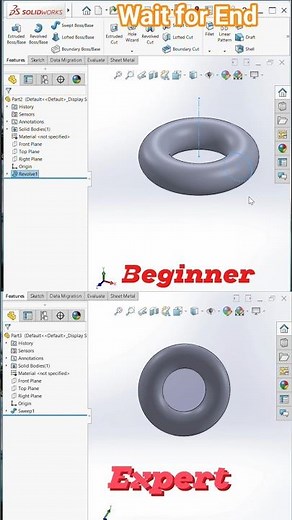 SOLIDWORKS TIPS AND TRICKS | USE TO REVOLVED BOSS AND SWEPT BOSS IN SOLIDWORK #youtubeshorts#viral