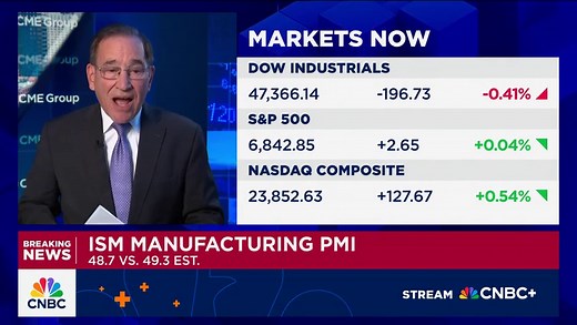 ISM manufacturing PMI comes in light at 48.7