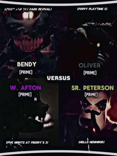 Bendy vs Oliver vs William Afton vs Sr. Peterson Showdown
