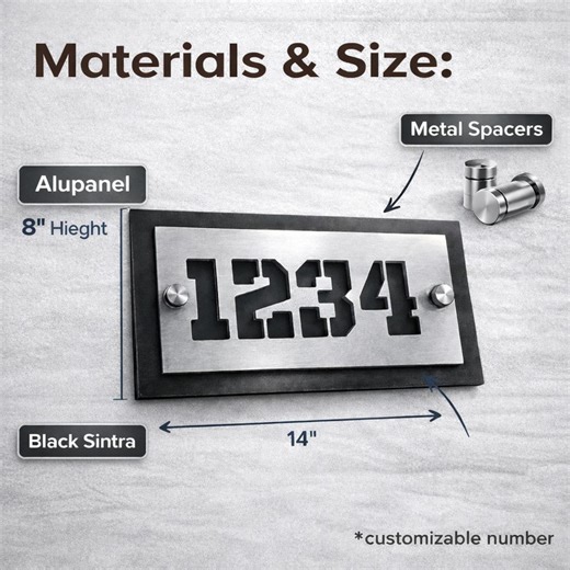 Modern House Numbers Sign | Floating Address Plaque | Contemporary Home Address Sign | Custom House Number | Alupanel - Etsy