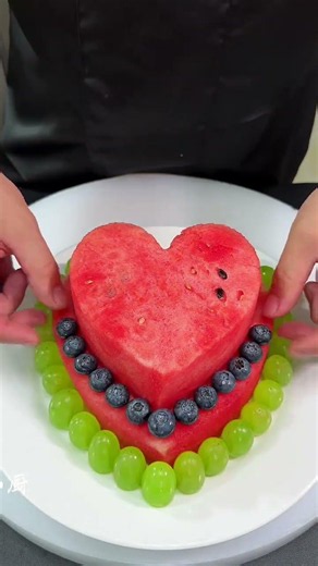 Amazing Watermelon Heart Shape Carving | Step-by-Step Fruit Art Watermelon HeartCarvingDesign Skills
